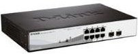 D-Link Web Smart Switch DGS-1210-08P in Schwarz mit 8 x Gigabit PoE Ports und 2 x Gigabit SFP Ports, Desktop oder Rack-montierbar - Bild 1