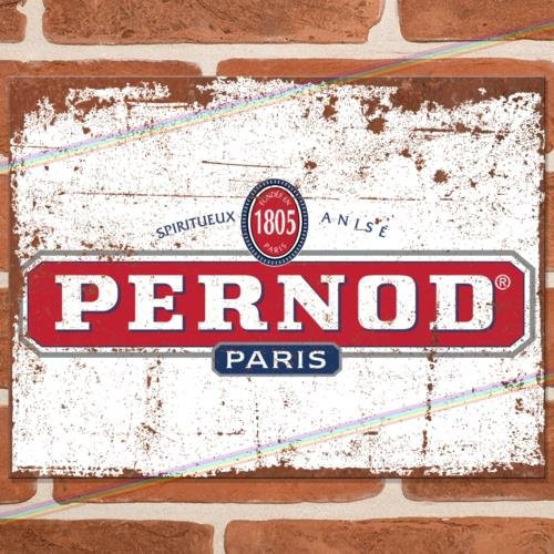 Pernod Blechschild Aluminium Wanddeko für Man Cave, Pub und Garage, Mehrfarbig, Breite: 30 cm, Höhe: 20 cm - Bild 1