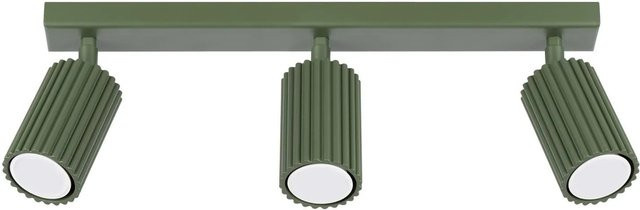 Licht-Erlebnisse Moderne Deckenlampe aus Aluminium in Olivgrün, 3-flammig, GU10, Breite: 45 cm - Bild 1