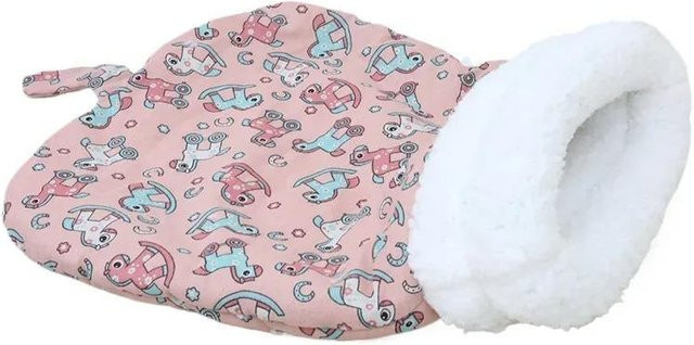 Weicher und kuscheliger Katzen-Schlafsack für Haustiere in Weiß oder Pink - Bild 1