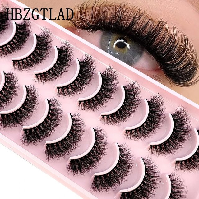 HBZGTLAD Falsche Wimpern, 10 Paar, Schwarz, Unisex - Bild 1