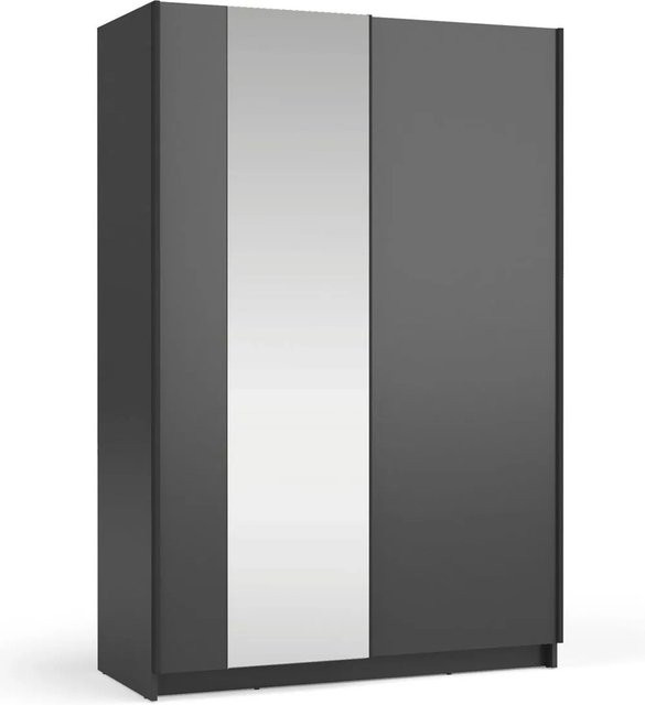 Schwebetürenschrank Sofia von Feldmann-Wohnen in Schwarz mit modernem Design, B/T/H: 120 x 54 x 182 cm - Bild 1