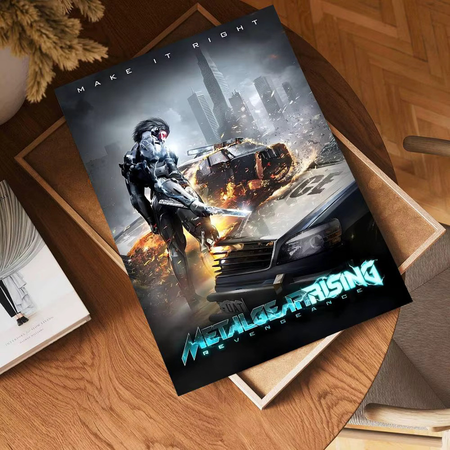 Metal Gear Rising Revengeance Vintage Anime Poster als Aufkleber für deine Wanddekoration in Weiß - Bild 4