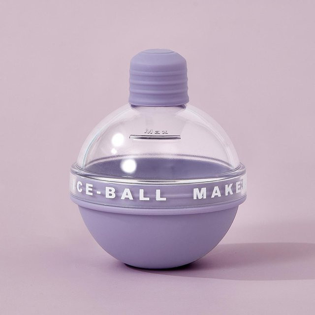 ZPG Ice Ball Maker Silikon-Eiswürfelform für Whiskey und Cocktails, violett, B/T/H: 8,0 x 6,7 x 6,7 cm - Bild 1