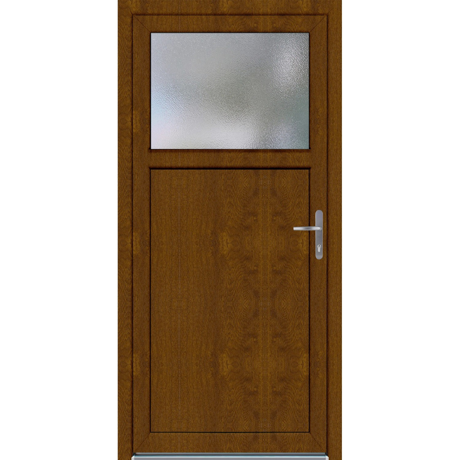 Kunststoff-Nebeneingangstür PANTO in Golden Oak mit Glaseinsatz, Anschlag Rechts, Breite: 98 cm, Höhe: 198 cm - Bild 2