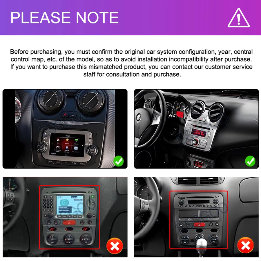 ESSGOO Android 15 Carplay und Android Auto Autoradio für Alfa Romeo Mito 08-19 mit 7 Zoll Display, 4GB RAM + 64GB Speicher, GPS, Bluetooth, WiFi und USB in Schwarz - Bild 5