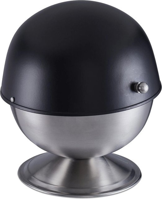 Relaxdays Zuckerdose aus Edelstahl in Schwarz mit Rolldeckel, Durchmesser: 15,5 cm, Breite: 14 cm - Bild 1
