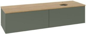 V&B Waschtischunterschrank Antao ohne Frontstruktur, Wandmontage, Eiche Honig, B: 160 cm, T: 50 cm - Bild 1