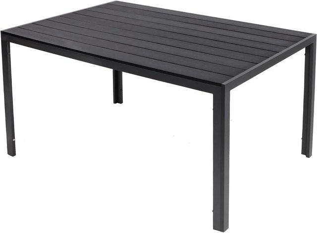 Lex Aluminium XXL Gartentisch aus pulverbeschichtetem Aluminium in Anthrazit, B/T/H: 160 x 90 x 74 cm - Bild 1