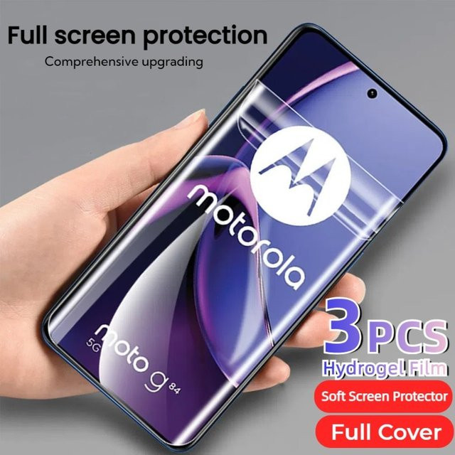 3er Pack Hydrogelfolie Displayschutzfolie transparent für Motorola Edge 50 Ultra Fusion 50 40 Neo sowie Moto G04s G24 G34 G35 G54 G55 G84 G85 - Bild 1
