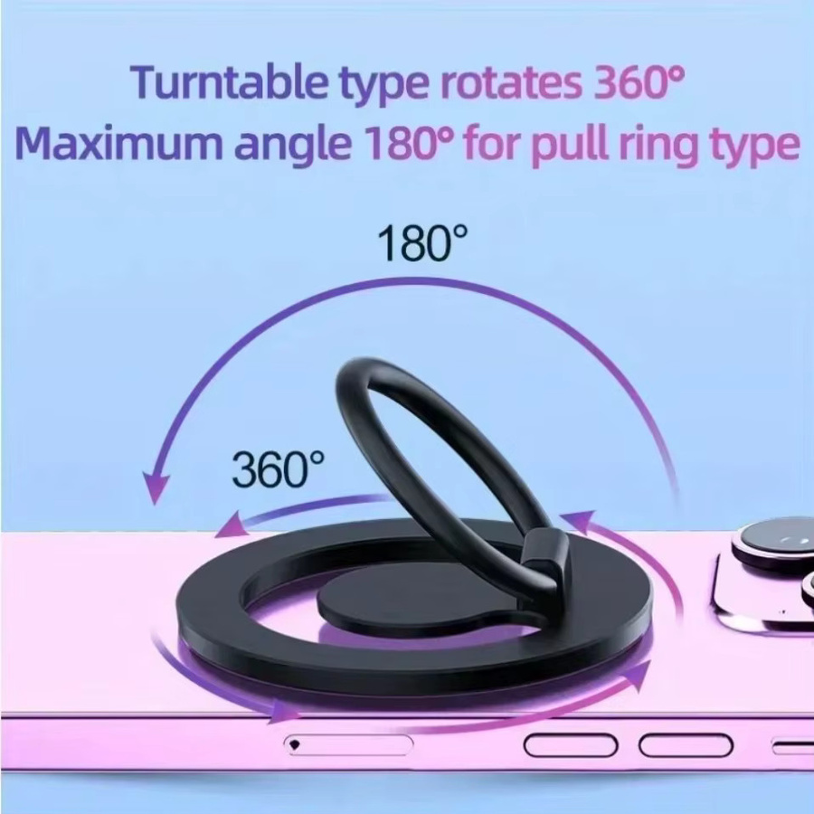 VIKEFON Magnetischer Auto-Handyhalter in Schwarz mit Fingerring und Flaschenöffner, kompatibel mit MagSafe für iPhone 17 16 15 14 13 12 Pro Max - Bild 3