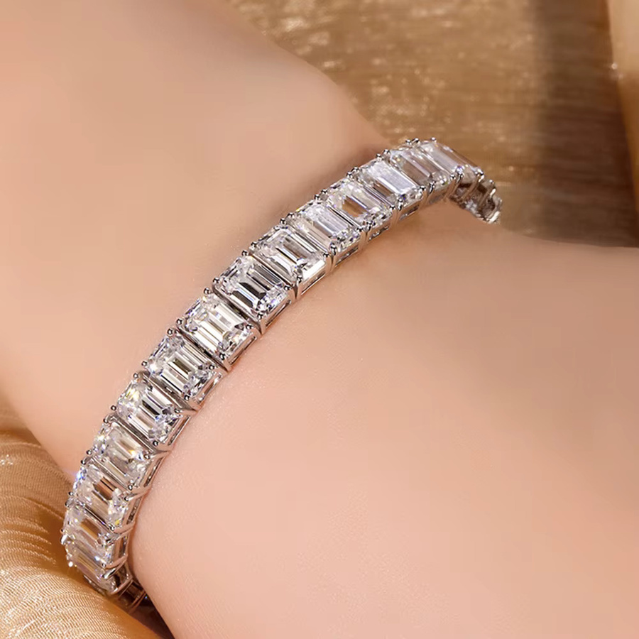 ROBUKF Armband, 925 Silber, Smaragd, Moissanit, Unisex - Bild 3