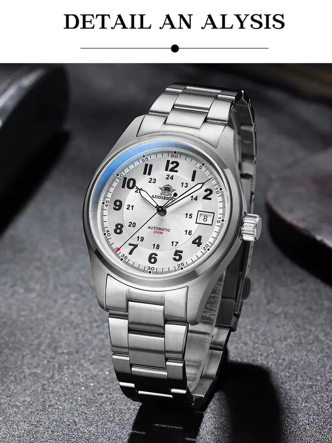 ADDIESDIVE Taucheruhr, Automatik, Edelstahl, Saphirglas, 20 ATM, Herren - Bild 4