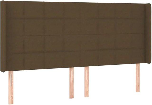 vidaXL LED Kopfteil in Dunkelbraun mit Stoffbezug, Breite: 163 cm, Tiefe: 16 cm, Höhe: 118 cm bis 128 cm - Bild 1