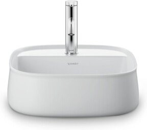 Duravit Aufsatzbecken Zencha aus Keramik, Weiß matt, quadratisch, Breite: 42 cm, Tiefe: 42 cm - Bild 1