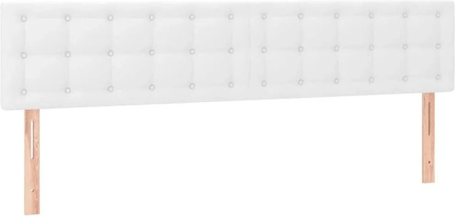 vidaXL LED Kopfteil in Weiß aus Kunstleder mit USB-Ladeport und integrierter Beleuchtung, Breite: 160 cm, Tiefe: 5 cm, Höhe: 78-88 cm - Bild 1