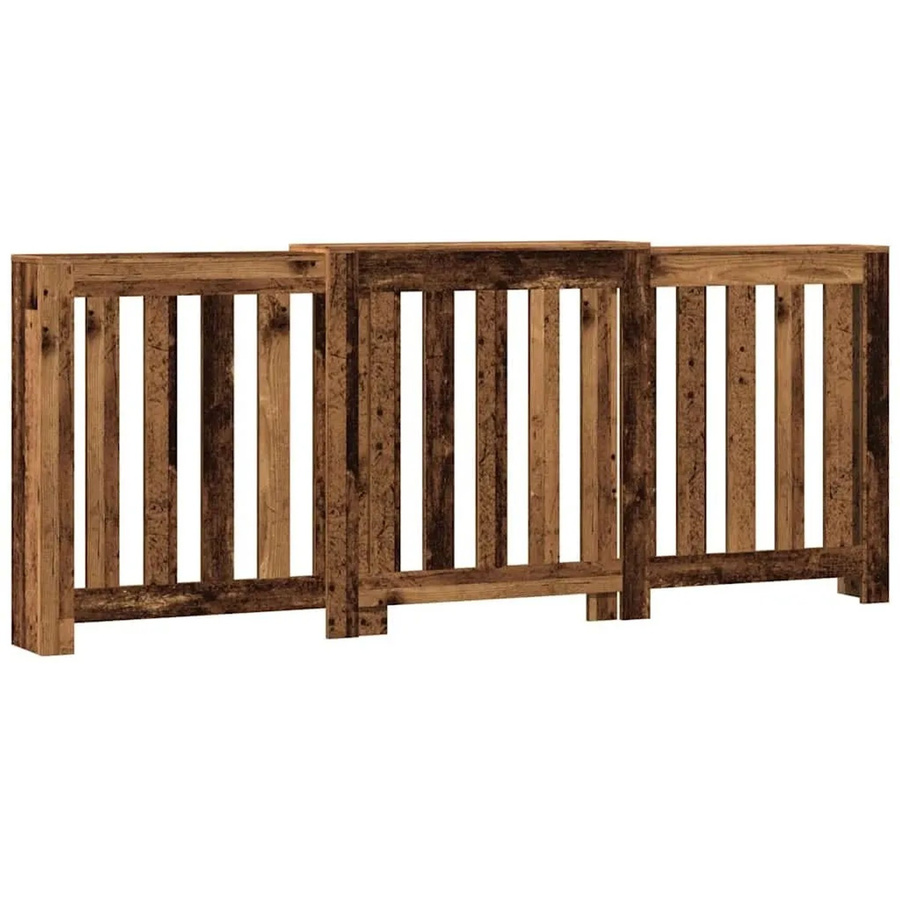vidaXL Heizkörperverkleidung in Altholz-Optik Braun mit Latten-Design, B/T/H: 205 x 21,5 x 83,5 cm - Bild 2