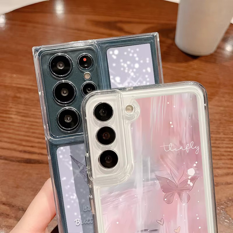 Transparente Schmetterlings-Silikonhülle für Samsung Galaxy S25 S24 S23 Ultra S22 Plus S24 FE A56 A55 A54 A36 A35 A34 A26 A15 A14 5G - Bild 2