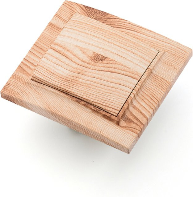 Mr Travel Wandkippschalter 1-fach 1-Wege in Holz-Optik mit flammhemmendem Sprühplastik-Panel, EU-Standard - Bild 1
