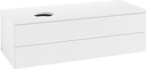 V&B Antao Waschtischunterschrank mit Frontstruktur und LED-Beleuchtung, Weiß, B/T/H: 120 x 36 x 50 cm - Bild 1