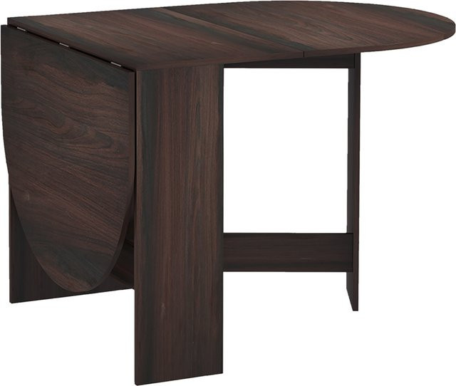 HOMCOM Klappbarer Holztisch mit 2 ovalen Klappen für Esszimmer und Küche, Braun - Bild 1