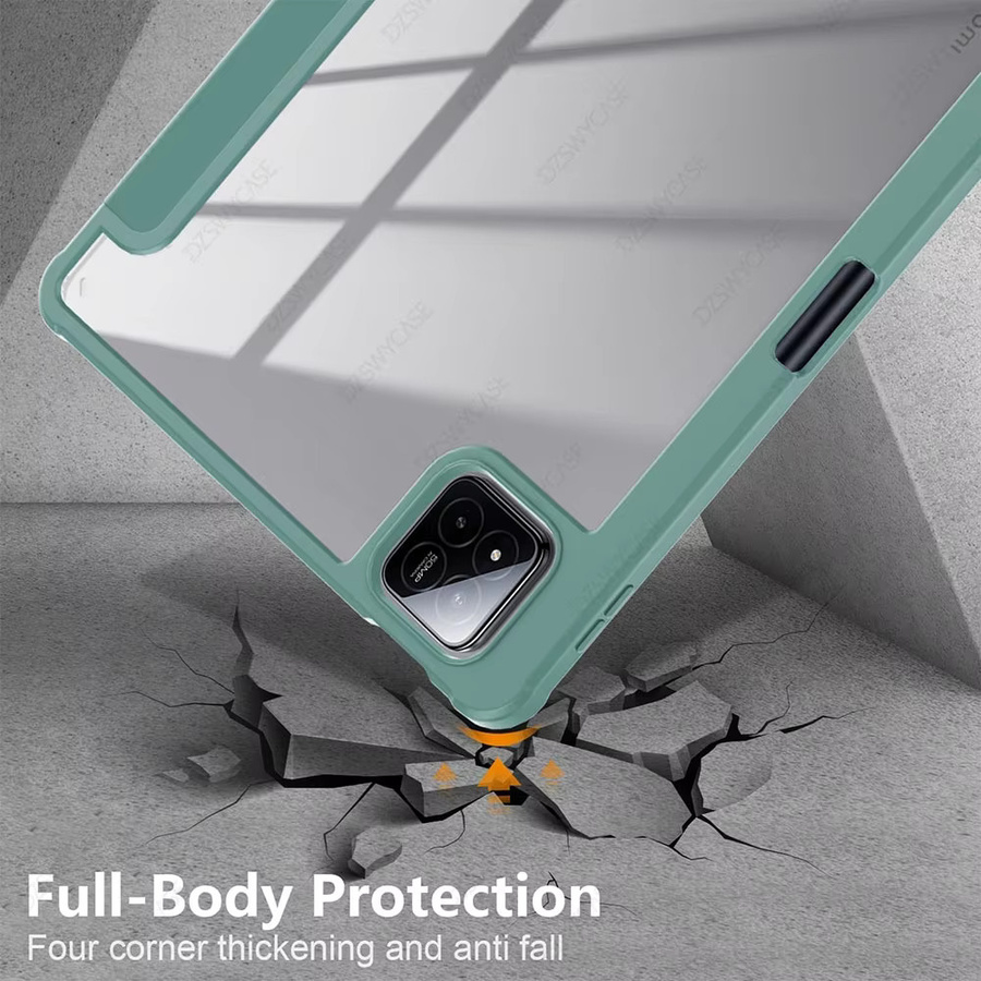 DZSWYCASE Schutzhülle für Xiaomi Pad 7/8 Pro und Pad 7/8 11,2 Zoll mit Stifthalter und transparenter Rückseite in Pink oder Green - Bild 3