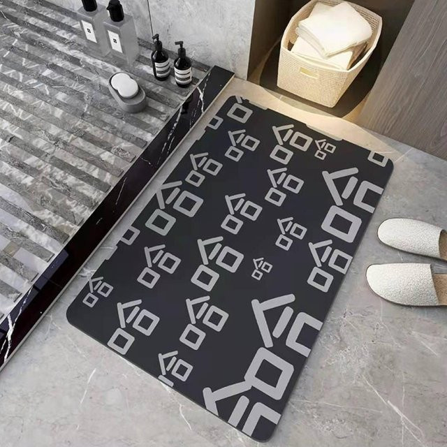 Saugfähige Kieselgur Fußmatte von Yiran Furniture, Schwarz, B/T: 60 x 40 cm - Bild 1