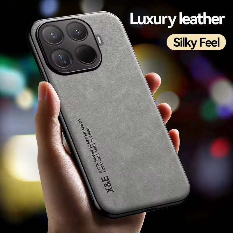 Luxuriöse Business-Handyhülle aus Leder mit Magnetverschluss für Xiaomi 17T 15T Pro POCO M8 X8 Pro Max F8 Ultra in Grau - Bild 3