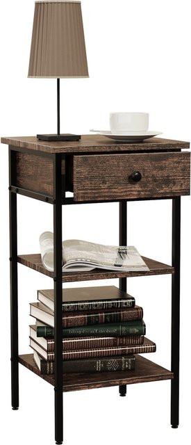 VCM Beistelltisch Aulari L in Braun aus Holz und Metall im Industrie Style, B/T/H: 70 x 70 x 35 cm - Bild 1