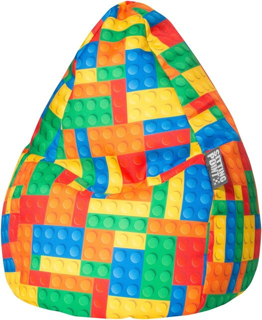 Sitting Point Sitzsack Bricks für Kinder, Bunt, mit abnehmbarem Bezug und Füllöffnung - Bild 1