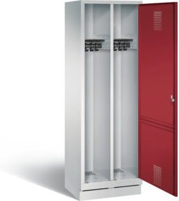 C+P Spind Evolo mit Front in Rubinrot und Korpus in Lichtgrau, H x B x T: 180 x 61 x 50 cm - Bild 1