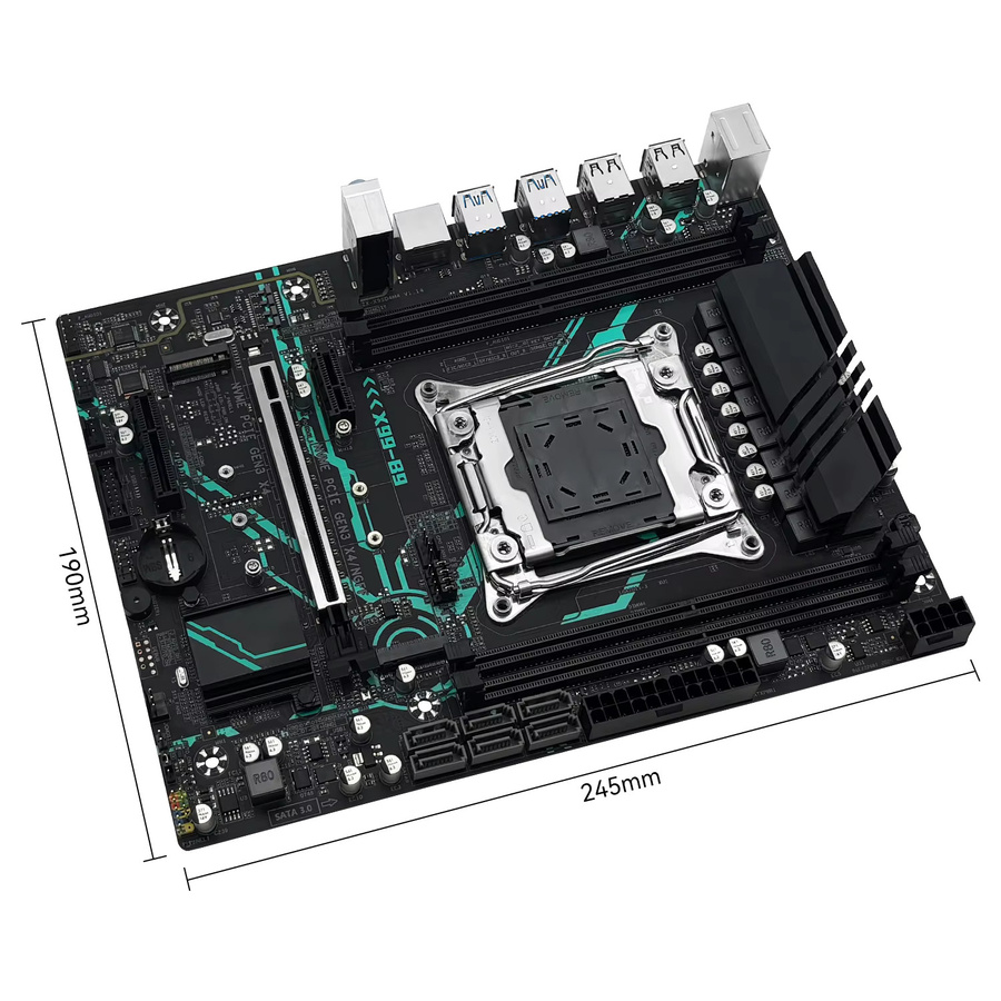 MACHINIST X99 B9 Motherboard-Kit mit Intel Xeon E5 2680 V4 CPU, LGA 2011-3, C612 Chipsatz, DDR4 4-Kanal-RAM Unterstützung, NVME/SATA M.2 und USB 3.0, Schwarz - Bild 2