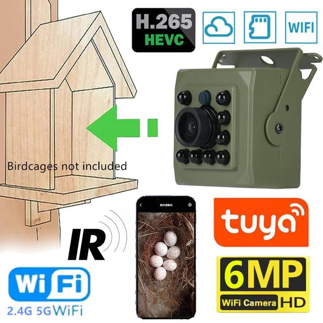 HQCAM Tuya Smart Mini WiFi IP Kamera mit 6MP 2K Auflösung, PoE, Nachtsicht und IRCUT, grün - Bild 1