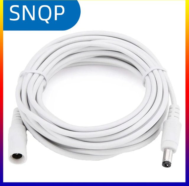 SNQP DC 12V Stromadapter-Verlängerungskabel mit Stecker und Buchse in Weiß für Sicherheits-CCTV-Kameras - Bild 1