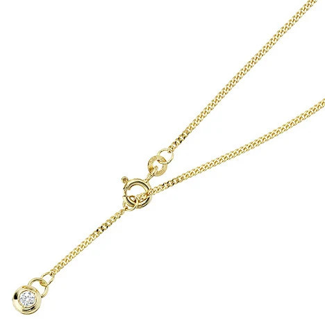Colfem Fußkettchen 333 Gelbgold, 1 Zirkonia, 25 cm, Damen - Bild 1