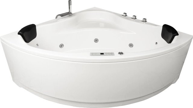 Basera Malai Premium Indoor Eck-Whirlpool Badewanne in Weiß, B/T: 150 x 150 cm - Bild 1
