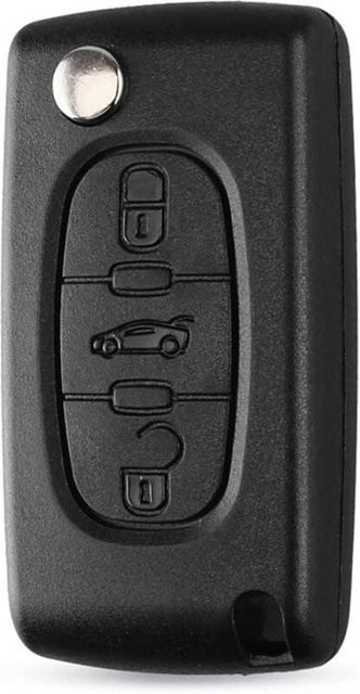 Schlüsselhülle für Peugeot 207 307 407 208 308 und Citroën C3 C4 C5 Berlingo mit 3 Tasten in Schwarz - Bild 1
