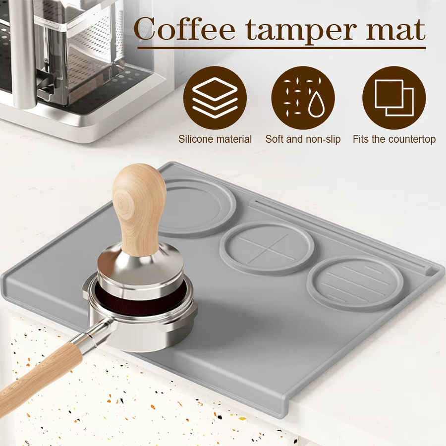 Leeseph Kaffee-Tampermatte aus Silikon in Schwarz, B/T: 20 x 25 cm - Bild 4
