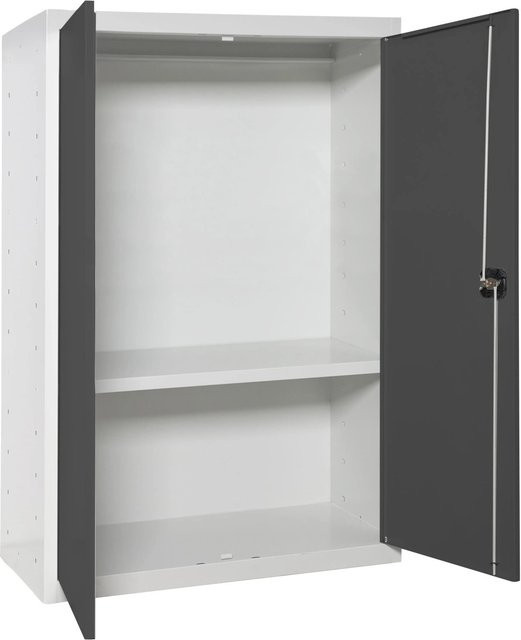 PROREGAL Stahlschrank AMEGO Metallschrank mit Flügeltüren in Anthrazit-Weiß, H x B x T: 90 x 80 x 40 cm - Bild 1