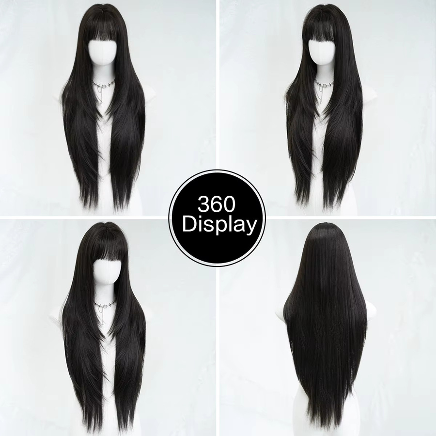 7JHH WIGS Perücke, schwarz, lang, gerade, Damen - Bild 3