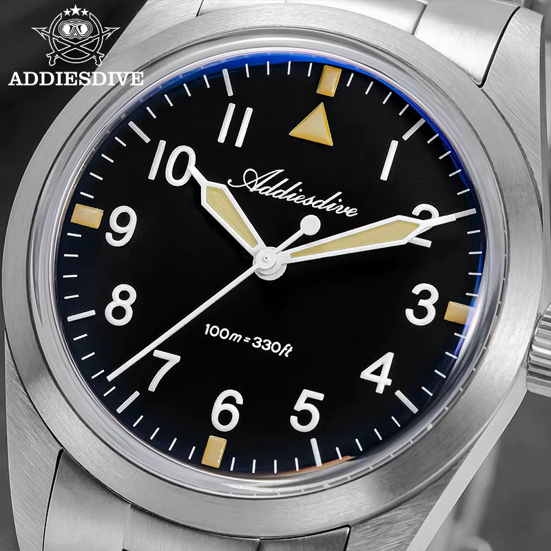 ADDIESDIVE Armbanduhr, Quarz, Titan, 36 mm, Herren, Grün, 10 ATM - Bild 4