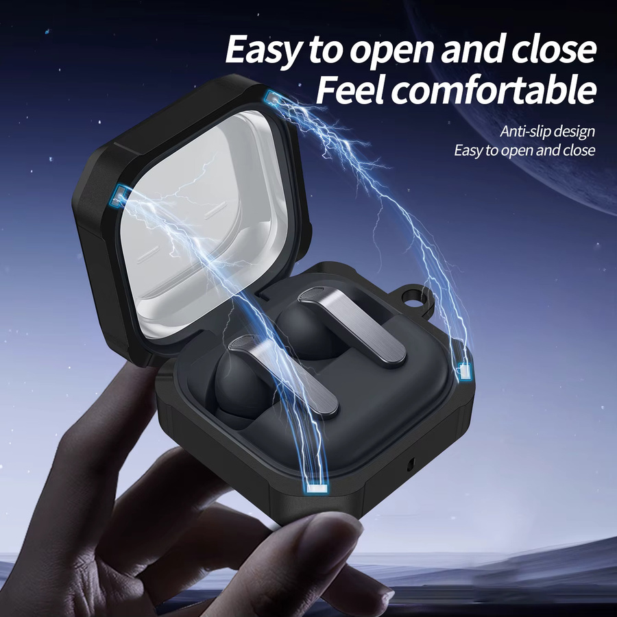 Samsung Ohrhörer-Hülle für Galaxy Buds 4 / Buds 4 Pro mit Magnetverschluss und Carbonfaser-Textur in Transparent - Bild 3
