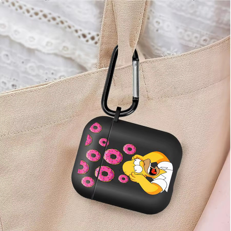 The Simpsons Homer Kopfhörerhülle Schutzhülle für AirPods Pro und AirPods, Schwarz - Bild 2