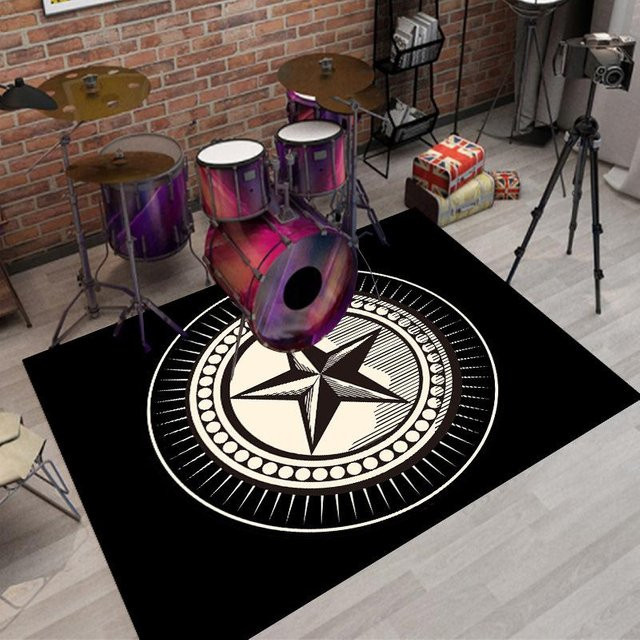 Schlagzeugteppich Karpetti für E-Drums und Jazz-Schlagzeug zur Schalldämmung, Schwarz, Breite: 120 cm, Tiefe: 160 cm - Bild 1
