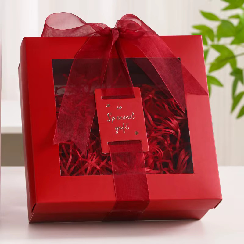 Luxus Geschenkbox mit Fenster in Blau aus festem Karton für Brautjungfern, Geburtstage oder Valentinstag - Bild 2
