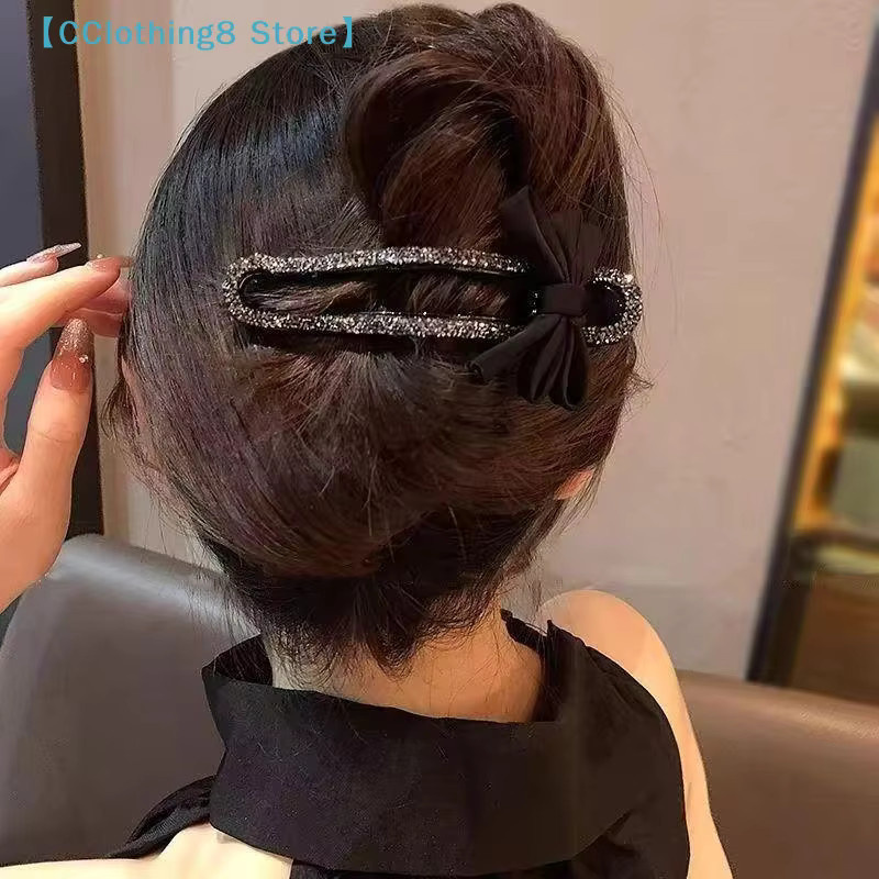 AliS8 Haarnadel mit schwarzer Schleife und Strass, Mädchen - Bild 4