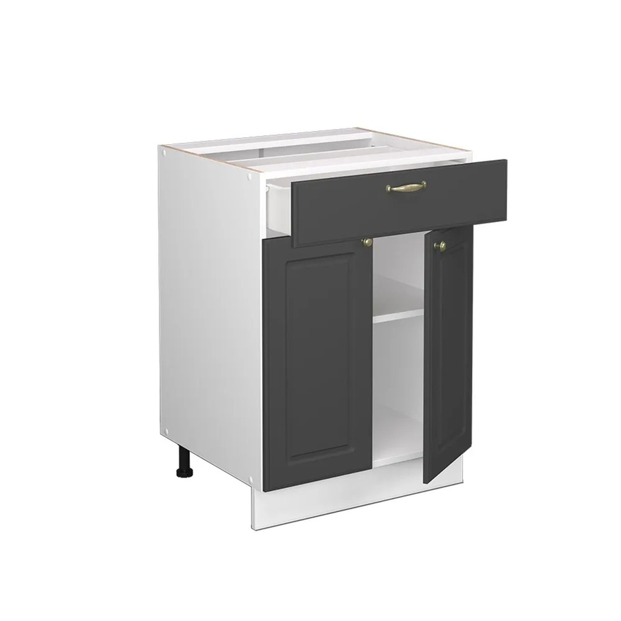 Vicco Küchenunterschrank Fame-Line in Anthrazit-Gold/Weiß mit Schublade und Eiche-Optik, Breite: 60 cm, Höhe: 82 cm, Tiefe: 60 cm - Bild 2