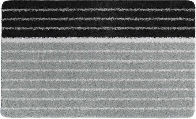Badematte TANDEA grau gestreift aus Polyacryl, B/T: 60 x 100 cm - Bild 1