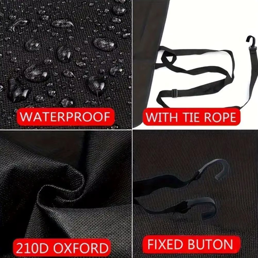 Wasserdichte Markisen-Abdeckung für das hintere Scheunentor von Wohnmobilen und Anhängern aus schwarzem Polyester - Bild 4