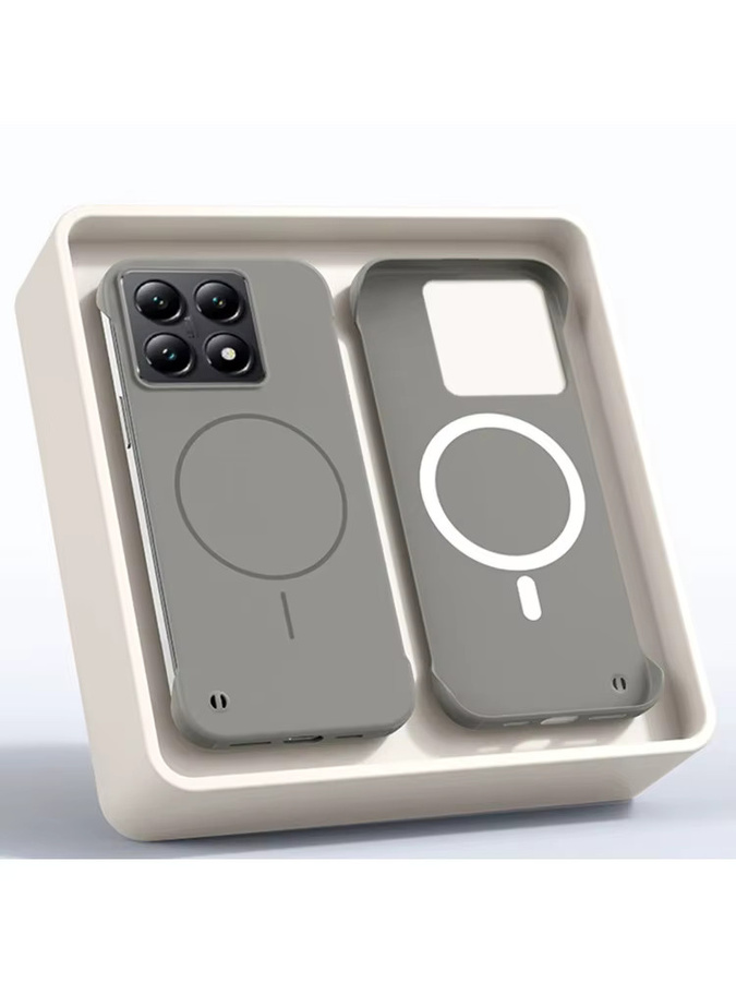 Ultradünne matte rahmenlose PC-Hülle mit Anti-Fingerprint-Beschichtung und MagSafe-Kompatibilität für Xiaomi 17T 15T Pro POCO M8 X8 ProMax F8 Ultra in Weiß - Bild 3